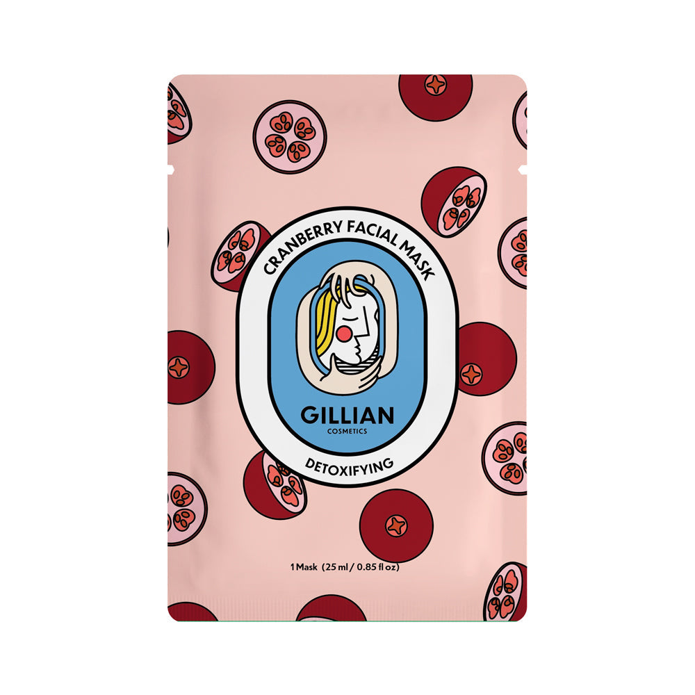 Gillian Cosmetics Cranberry (Detoxifying) Sheet Mask-1